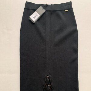 Marciano Black Stretch Bandage Pencil Skirt with Lace-Up Cutout Hem – NWT